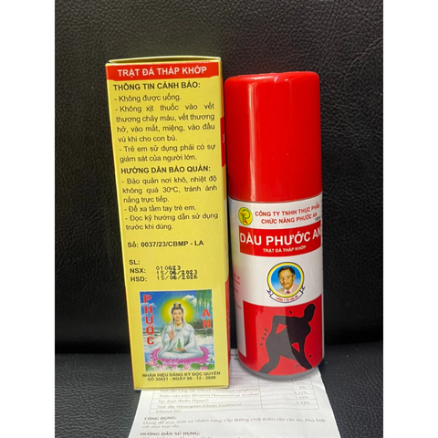 Dầu Xịt Giảm Đau Khớp Phước An 150ml - Giúp Giảm Đau Cơ, Sưng Tấy, Bầm Tím, Thích Hợp Cho Người Vận Động