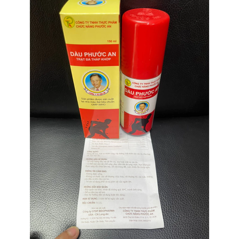 Dầu Xịt Giảm Đau Khớp Phước An 150ml - Giúp Giảm Đau Cơ, Sưng Tấy, Bầm Tím, Thích Hợp Cho Người Vận Động