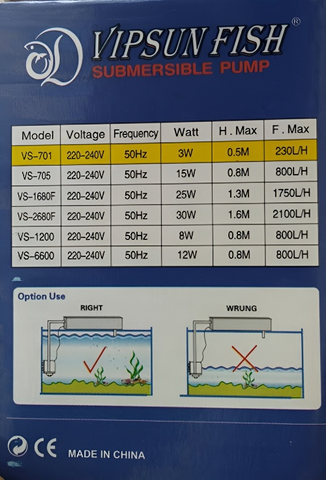 Máy Bơm Lọc Nước VIPSUN VS-701 - Thiết Bị Lọc Nước Hồ Cá Cảnh Tăng Oxy Hòa Tan, Sạch Và An Toàn Cho Sinh Vật Thủy Sinh