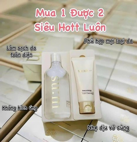 Bộ sản phẩm tẩy trang Sum37 400ml kèm sữa rửa mặt 100ml - Chăm sóc da hoàn hảo từ Hàn Quốc, đem lại làn da khỏe mạnh và rạng rỡ