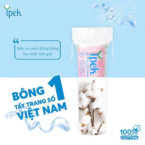 Combo 5 Bông Tẩy Trang Ipek Siêu Mềm Mịn 80 Miếng - Cotton Tự Nhiên Độc Quyền, Tẩy Trang Hiệu Quả Cho Da Nhạy Cảm