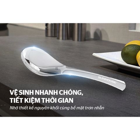 Bộ 2 thìa muỗng canh inox 201 SUNHOUSE KS-S2PO165I - Đồ bếp chất lượng cao, Tiện lợi cho nấu ăn hàng ngày