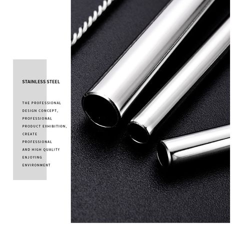 Bộ Ống Hút Inox 304 4 Món - Siêu Tiện Lợi Thay Thế Ống Hút Nhựa, Kèm Cọ Làm Sạch, Dài 21.5cm, Thân Thiện Môi Trường