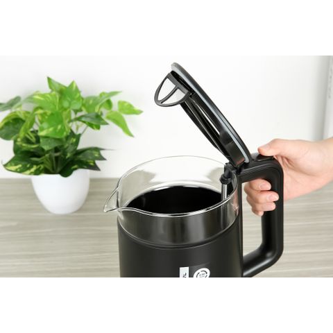 Ấm Siêu Tốc Thủy Tinh 1.7L SUNHOUSE MAMA SHD1330 - Bình Đun Nước Nhanh chóng, An Toàn, 1850W, Chất Liệu Bền Bỉ, Màu Đen