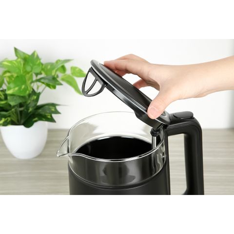 Ấm Siêu Tốc Thủy Tinh 1.7L SUNHOUSE MAMA SHD1330 - Bình Đun Nước Nhanh chóng, An Toàn, 1850W, Chất Liệu Bền Bỉ, Màu Đen