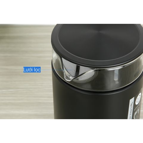 Ấm Siêu Tốc Thủy Tinh 1.7L SUNHOUSE MAMA SHD1330 - Bình Đun Nước Nhanh chóng, An Toàn, 1850W, Chất Liệu Bền Bỉ, Màu Đen
