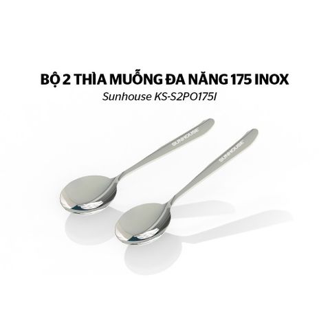 Bộ 2 Thìa Muỗng Đa Năng Inox 175mm - SUNHOUSE KS-S2PO175I - Đồ Gia Dụng Nhà Bếp Chất Lượng Cao