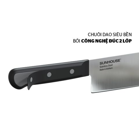 Dao Thái SUNHOUSE KS-KN165SS - Lưỡi 16.5cm, Thép SUS420J2, Độ Cứng 52±2 HRC, Công Nghệ Mài 65% - Dụng Cụ Nhà Bếp Chất Lượng Cao