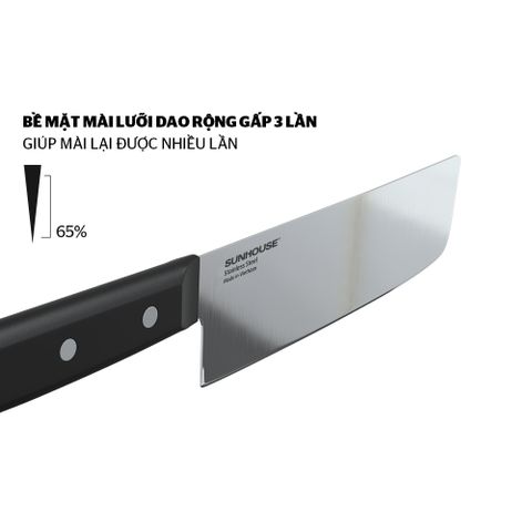 Dao Thái SUNHOUSE KS-KN165SS - Lưỡi 16.5cm, Thép SUS420J2, Độ Cứng 52±2 HRC, Công Nghệ Mài 65% - Dụng Cụ Nhà Bếp Chất Lượng Cao