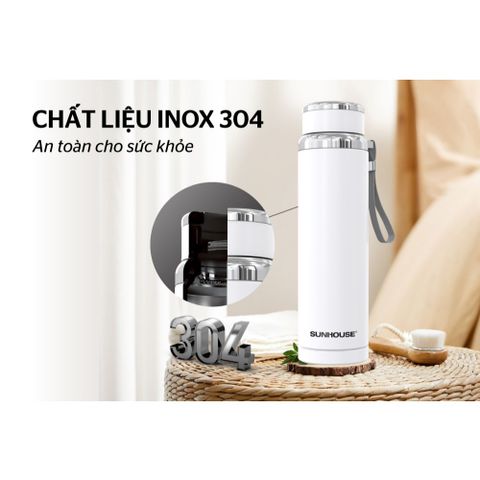 Bình Giữ Nhiệt Inox SUNHOUSE 720ml Flexi - Thiết Kế Sang Trọng, Chất Lượng Cao, Duy Trì Nhiệt Tối Ưu
