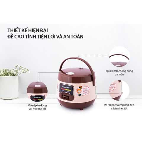 Nồi cơm điện 1L SUNHOUSE SHD8208C