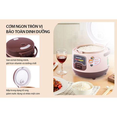Nồi cơm điện 1L SUNHOUSE SHD8208C