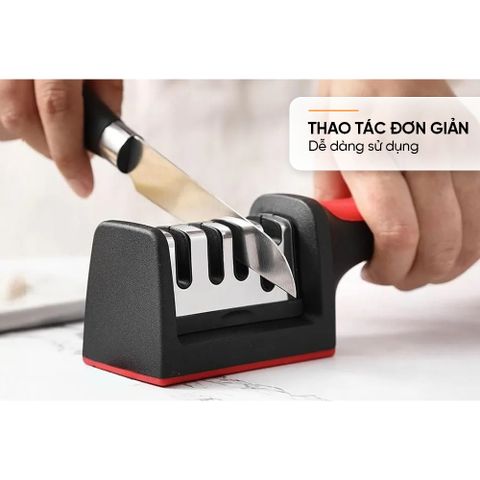 Mài Dao Kéo Cầm Tay 4 Rãnh SUNHOUSE KS-SH4 - Dụng Cụ Bếp Tiện Lợi, Lưỡi Thép Hợp Kim, Chất Liệu Nhựa PP Chắc Chắn