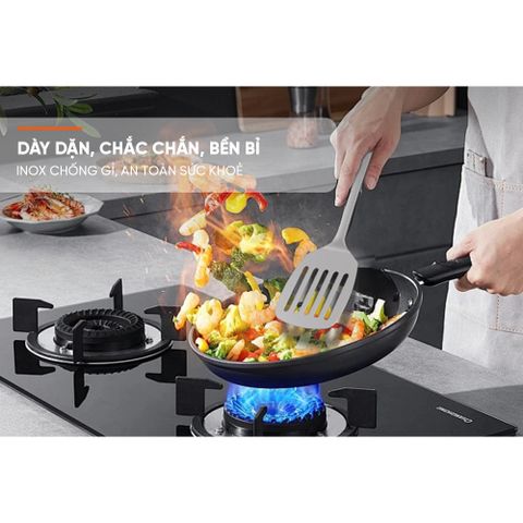 Xẻng Sạn Chiên Xào Inox 330mm SUNHOUSE KS-TU330I - Dụng Cụ Bếp Chất Lượng Cao, Thích Hợp Để Nấu Nướng Tiện Lợi
