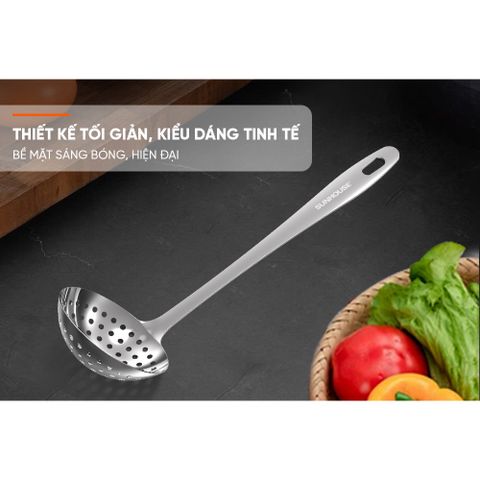 Muôi Vá Thủng 290 Inox SUNHOUSE KS-SL290I - Dụng Cụ Nhà Bếp Chất Lượng Cao, Tiện Ích Cho Mọi Gia Đình