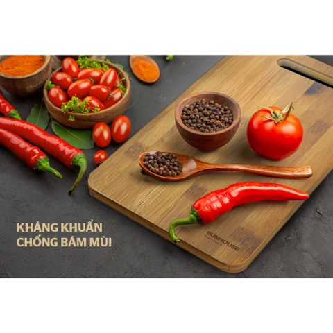 Thớt Tre Tự Nhiên SUNHOUSE KS-CH3522B - Kích Thước 35x22x1.5cm - Đồ Gia Dụng Nhà Bếp Chất Lượng Cao