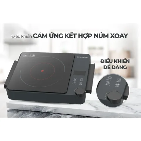 Bếp hồng ngoại hai vòng nhiệt 2200W SUNHOUSE SHD6022