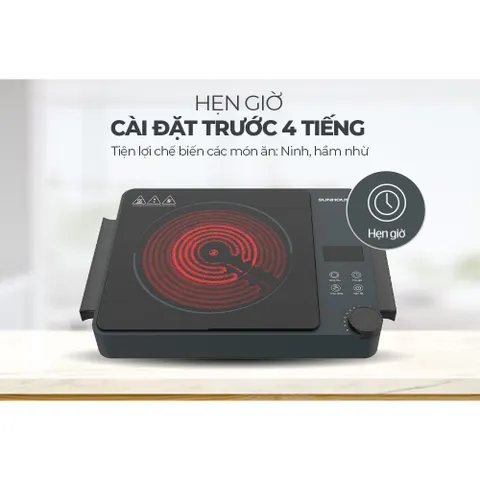 Bếp hồng ngoại hai vòng nhiệt 2200W SUNHOUSE SHD6022