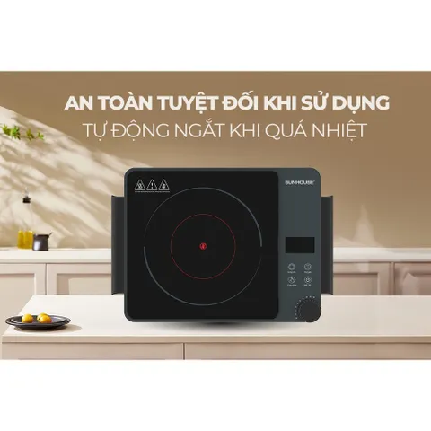 Bếp hồng ngoại hai vòng nhiệt 2200W SUNHOUSE SHD6022