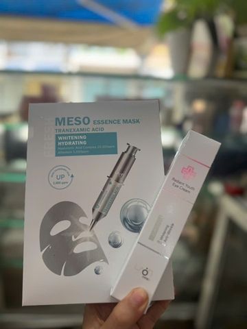Hộp 10 Miếng Mặt Nạ Laonmedi Meso Essence - Chăm Sóc Da Cấp Ẩm, Nâng Cơ, Tặng Kem Dưỡng Mắt 40ml - Sản Phẩm Hàn Quốc