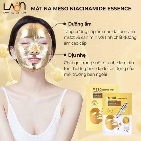 Hộp 10 Miếng Mặt Nạ Laonmedi Meso Essence - Chăm Sóc Da Cấp Ẩm, Nâng Cơ, Tặng Kem Dưỡng Mắt 40ml - Sản Phẩm Hàn Quốc