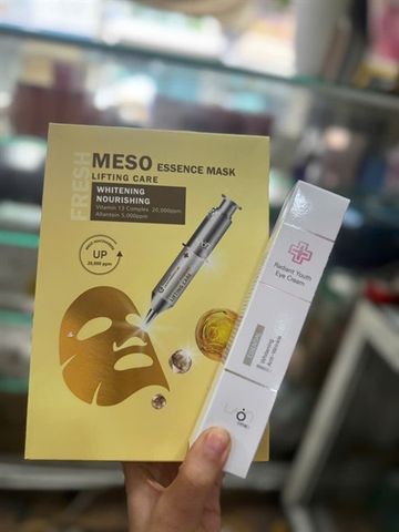 Hộp 10 Miếng Mặt Nạ Laonmedi Meso Essence - Chăm Sóc Da Cấp Ẩm, Nâng Cơ, Tặng Kem Dưỡng Mắt 40ml - Sản Phẩm Hàn Quốc