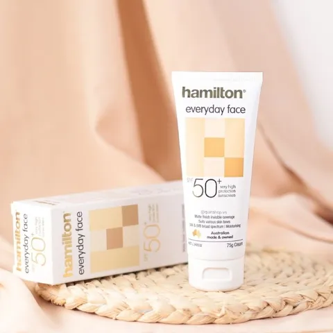 Kem Chống Nắng Mặt Hamilton SPF 50+ Dưỡng Ẩm & Kiểm Soát Nhờn 15g - Kem Chống Nắng Hàng Ngày Matt Finish Tốt Nhất