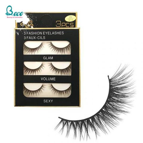 Bộ Lông Mi Giả Faux 3 Cặp Cao Cấp - Tăng Cường Độ Quyến Rũ Cho Đôi Mắt, Dễ Dàng Sử Dụng Cho Tất Cả Dịp
