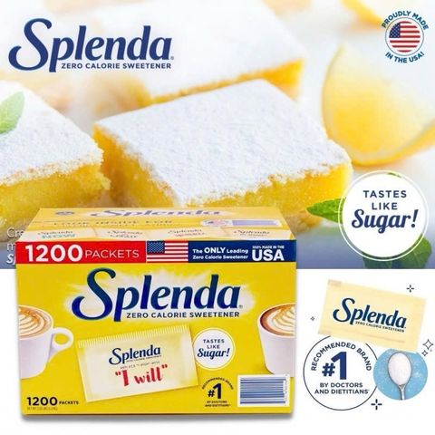Đường ăn kiêng Splenda Zero Calorie Sweetener 1000 gói - Giải pháp ngọt lành mạnh từ Mỹ, không calo, an toàn cho người tiểu đường