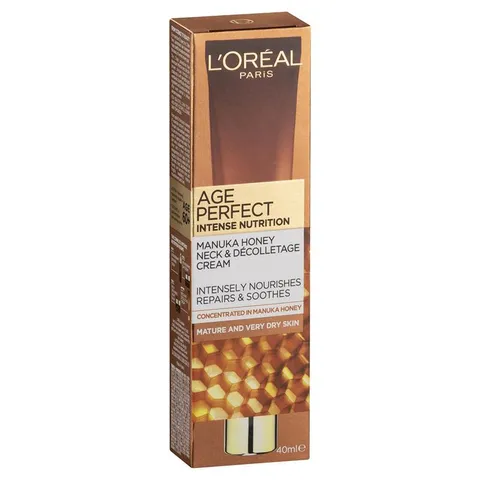 Kem Dưỡng L'Oreal Age Perfect Intense Nutrition - Kem Dưỡng Chống Lão Hóa cho Mặt và Cổ Dưỡng Ẩm Giàu Mật Ong Manuka 40ml