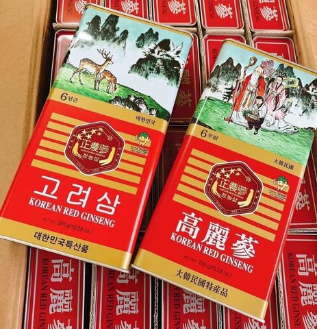 Hồng Sâm Khô Hộp Thiếc Bio Hàn Quốc 300g - Tăng Cường Sức Khỏe, Hỗ Trợ Miễn Dịch, Phục Hồi Năng Lượng, Quà Tặng Sang Trọng