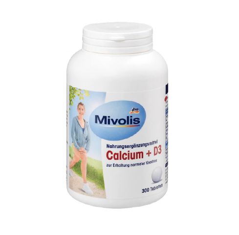 Viên uống bổ sung canxi và D3 Mivolis Calcium D3 Đức lọ 300 viên