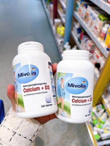 Viên uống bổ sung canxi và D3 Mivolis Calcium D3 Đức lọ 300 viên
