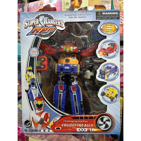 Hộp đồ chơi lắp ghép Robot biến hình Super Rangers 6688-A - Đồ chơi xếp hình ô tô Cơ Động cho bé