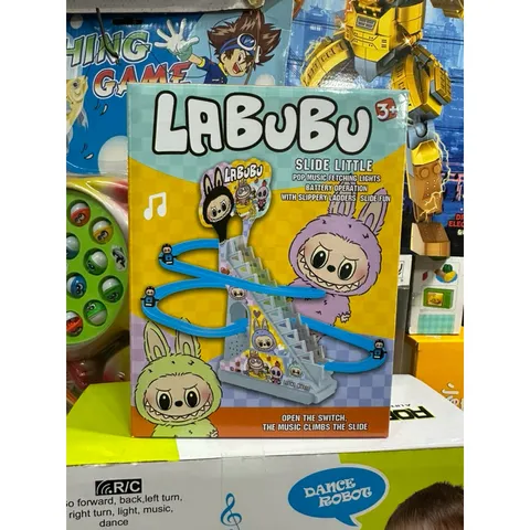 Hộp Đồ Chơi Labubu Nhảy Bậc Thang - Đồ Chơi Điều Khiển Từ Xa Có Nhạc và Đèn Phát Sáng 867-6, Tặng Kèm Pin
