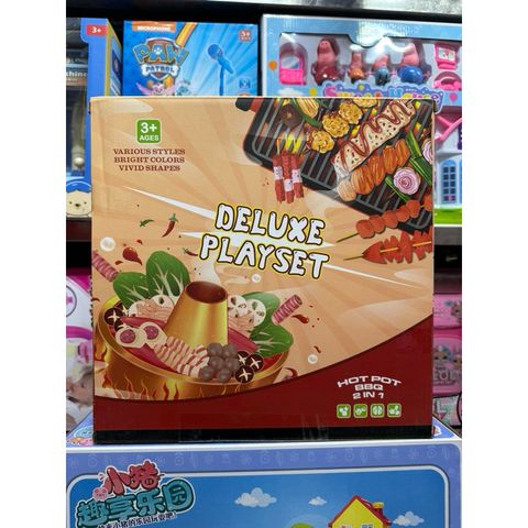 Hộp đồ chơi nấu ăn 2in1 mô hình lẩu và nướng BBQ DELUXE PLAYSET 20D2 - Bộ 118 chi tiết cho bé yêu thích ẩm thực
