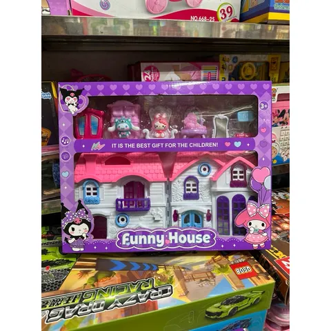 Hộp Đồ Chơi Mô Hình Nhà Kuromi Funny House Có Nhạc & Đèn Phát Sáng 5807 - Quà Tặng Dễ Thương Cho Trẻ Em