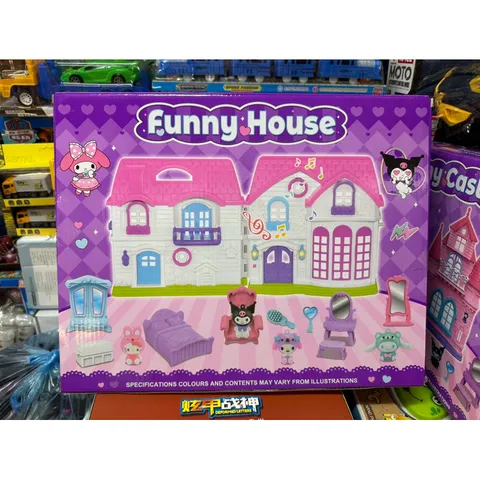 Hộp Đồ Chơi Mô Hình Nhà Kuromi Funny House Có Nhạc & Đèn Phát Sáng 5807 - Quà Tặng Dễ Thương Cho Trẻ Em