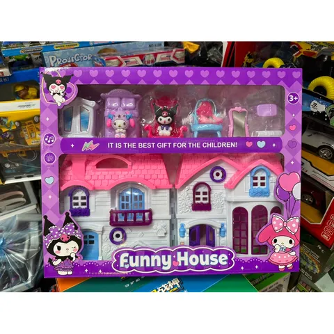 Hộp Đồ Chơi Mô Hình Nhà Kuromi Funny House Có Nhạc & Đèn Phát Sáng 5807 - Quà Tặng Dễ Thương Cho Trẻ Em