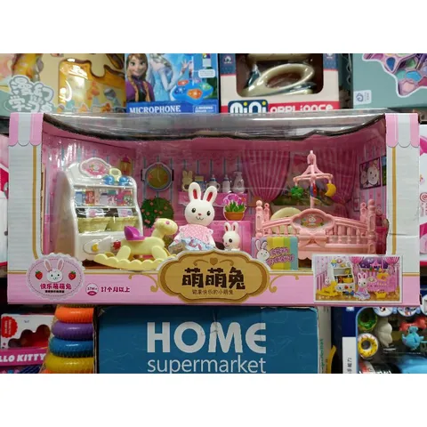 Hộp đồ chơi thỏ trắng với phụ kiện - Bộ trang trí căn phòng trẻ em 5523, mẫu ngẫu nhiên cho bé yêu