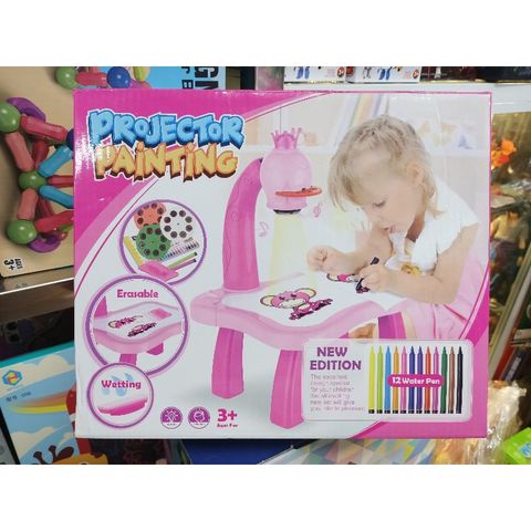 Bàn Soi Vẽ và Tô Màu PROJECTOR PAINTING 6776 - Đồ Chơi Giáo Dục Có Đèn Phát Sáng, Tặng Kèm Pin, 24 Chi Tiết Hấp Dẫn