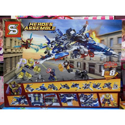 Hộp Lego Lắp Ghép Máy Bay HEROES ASSEMBLE 1221 - Đồ Chơi Xây Dựng Cho Trẻ Em, Mô Hình Chiến Đấu Sáng Tạo