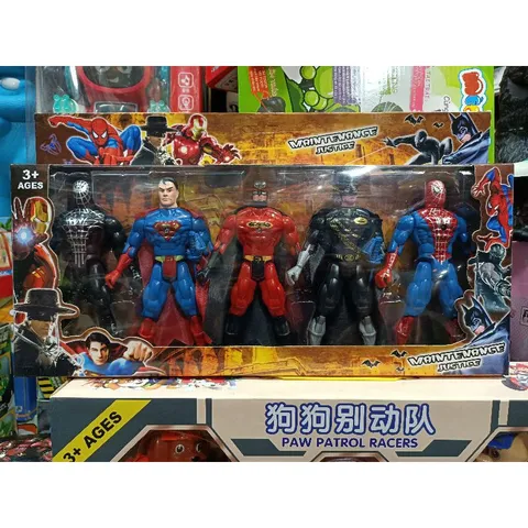 Hộp Đồ Chơi Mô Hình 5 Nhân Vật Siêu Anh Hùng Phát Sáng - Đồ Chơi Trẻ Em Thú Vị, Quà Tặng Fan Siêu Anh Hùng