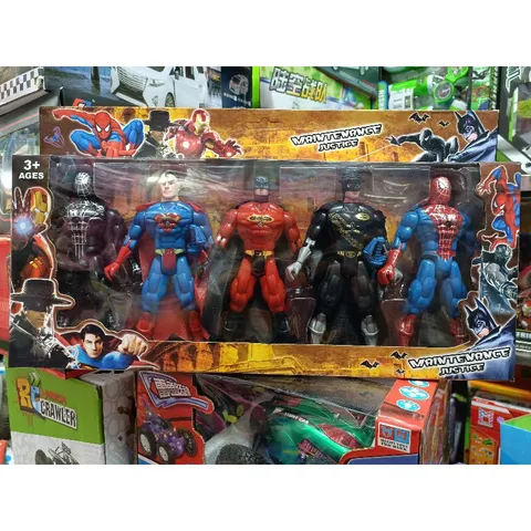 Hộp Đồ Chơi Mô Hình 5 Nhân Vật Siêu Anh Hùng Phát Sáng - Đồ Chơi Trẻ Em Thú Vị, Quà Tặng Fan Siêu Anh Hùng