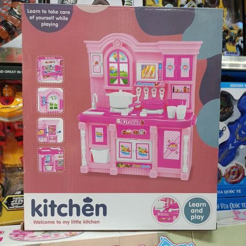 Hộp đồ chơi Tủ Bếp Nấu Ăn Happy Kitchen 818-1 - Có Nhạc và Đèn Sáng, Tặng Kèm Pin - Đồ Chơi Thú Vị Cho Trẻ Em