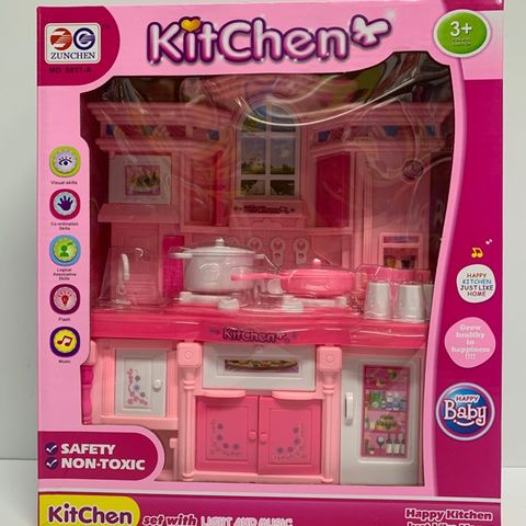 Hộp đồ chơi Tủ Bếp Nấu Ăn Happy Kitchen 818-1 - Có Nhạc và Đèn Sáng, Tặng Kèm Pin - Đồ Chơi Thú Vị Cho Trẻ Em
