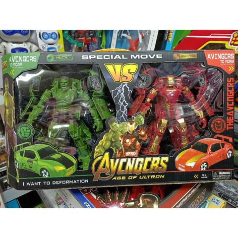 Hộp đồ chơi lắp ghép Robot Biến Hình Avengers - Chơi và Khám Phá Xe Ô Tô Siêu Anh Hùng cho Trẻ Em