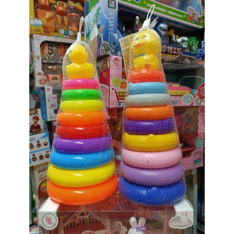 Bộ đồ chơi Tháp vòng nhiều màu sắc 065 - Đồ chơi xếp hình phát triển trí tuệ cho trẻ em, giao màu ngẫu nhiên