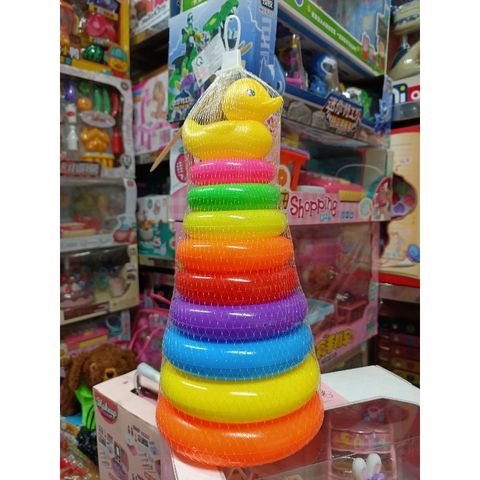 Bộ đồ chơi Tháp vòng nhiều màu sắc 065 - Đồ chơi xếp hình phát triển trí tuệ cho trẻ em, giao màu ngẫu nhiên