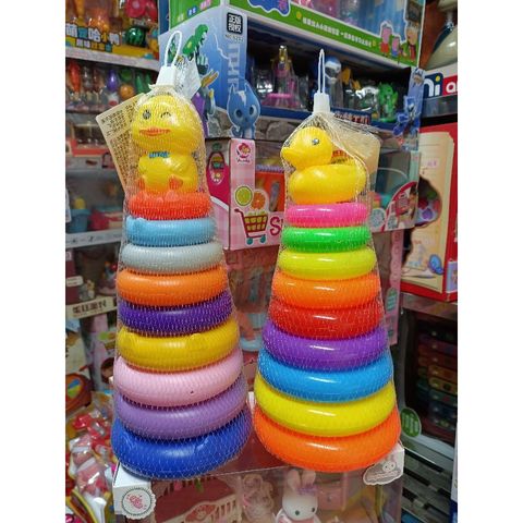 Bộ đồ chơi Tháp vòng nhiều màu sắc 065 - Đồ chơi xếp hình phát triển trí tuệ cho trẻ em, giao màu ngẫu nhiên